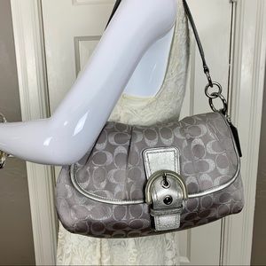 -2020Sale- Coach Soho Silver Shimmer Canvas